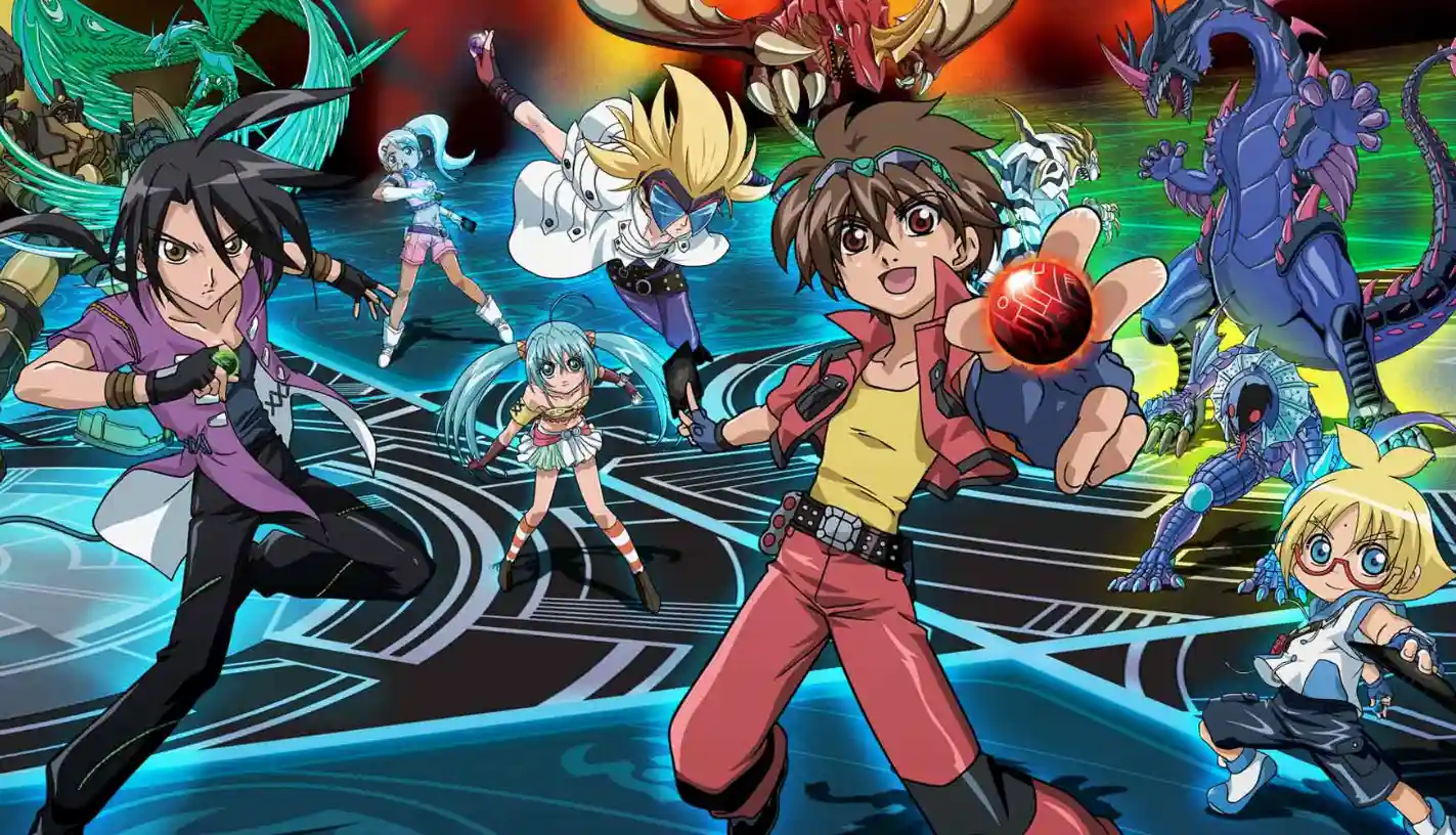 Dan Kuso ao lado de Drago pronto para a batalha.