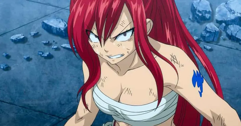 Exemplo de Bokodere: Erza Scarlet de *Fairy Tail*