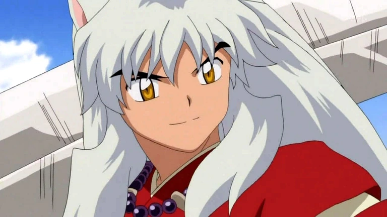InuYasha e Kagome em meio à batalha no Japão feudal.