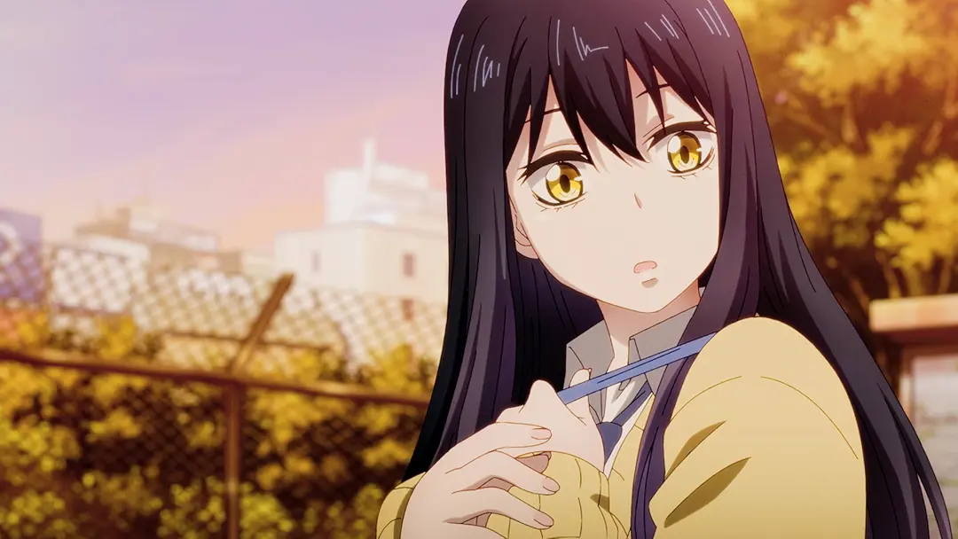 Miko e sua melhor amiga Hana em um momento descontraído de slice-of-life, mostrando o contraste com o horror que Miko enfrenta.